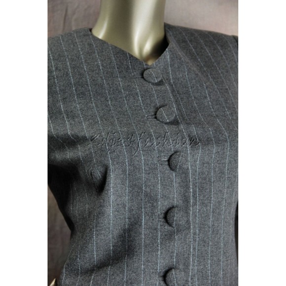 $2925 New GIORGIO ARMANI Gray Pin Stripe Wool Jacket 10 - Picture 5 of 7